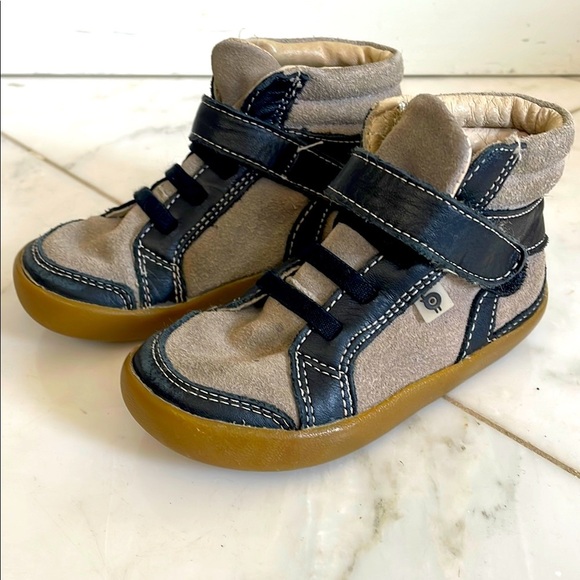 Old Soles Other - Old Soles, toddler or baby 7, leather Velcro gray black high top sneakers